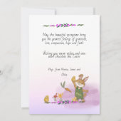 Osterhase mit Blume Fotokarte Feiertagskarte (Rückseite)