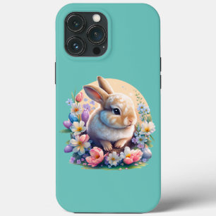 Osterhase mit Blume, Frühling Sonniger Osterntag Case-Mate iPhone Hülle