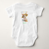 Osterhase mit Blumen Hat Baby Bodysuit Strampler (Rückseite)