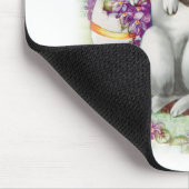 Osterhase mit Blumen Mousepad (Ecke)