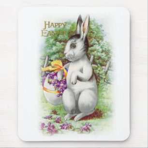 Osterhase mit Blumen Mousepad