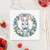 Osterhase mit Blumen Serviette (Beispiel)