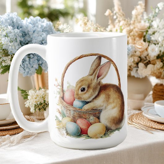 Osterhase mit Blumen und Ostereiern Kaffeetasse