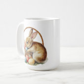 Osterhase mit Blumen und Ostereiern Kaffeetasse (Vorderseite Links)