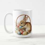 Osterhase mit Blumen und Ostereiern Kaffeetasse (Links)