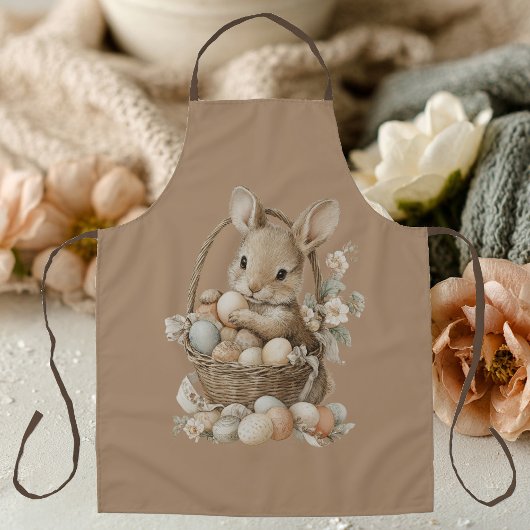 Osterhase mit Blumen und Ostereiern Schürze