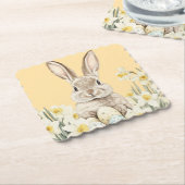 Osterhase mit Blumen und Ostereiern Untersetzer (angewinkelt)