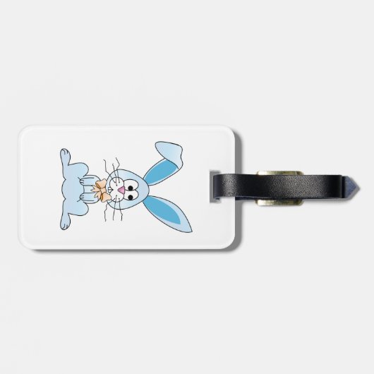 Osterhase mit Bow-Krawatte Gepäckanhänger (Rückseite horizontal)