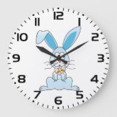 Osterhase mit Bow-Krawatte Große Wanduhr (Vorderseite)