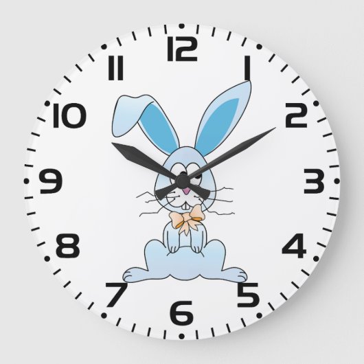Osterhase mit Bow-Krawatte Große Wanduhr (Vorderseite)