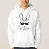 Osterhase mit Brille-Kaninchen-Gesicht Männer Frau Hoodie (Vorderseite)