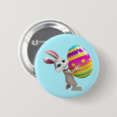 Osterhase mit bunten Eiern Button (Vorne & Hinten)