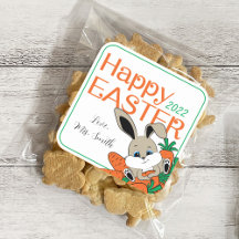 Osterhase mit Carrots-Geschenksticker & Labels