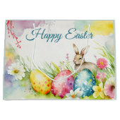 Osterhase mit drei Ostereiern Große Geschenktüte (Vorderseite)