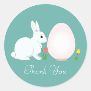 Osterhase mit Ei Danke Klassisch Runde Stic Runder Aufkleber