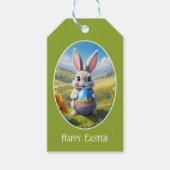 Osterhase mit Ei, Oval - Geschenkanhänger (Vorderseite)