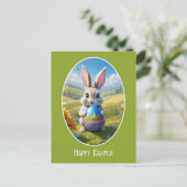 Osterhase mit Ei, Oval - Postkarte (Stehend Vorderseite)