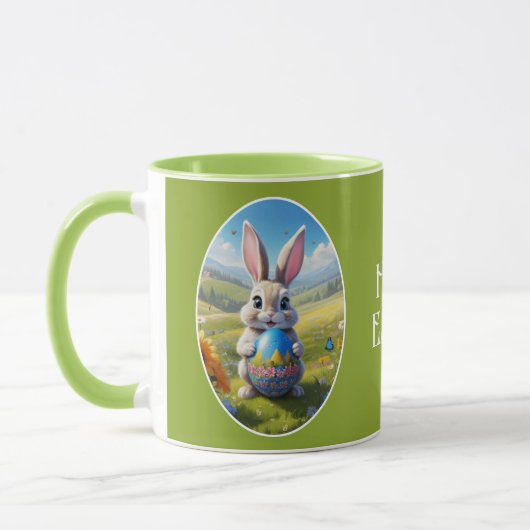 Osterhase mit Ei, Oval -  Tasse (Links)
