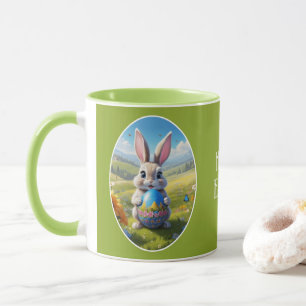 Osterhase mit Ei, Oval -  Tasse