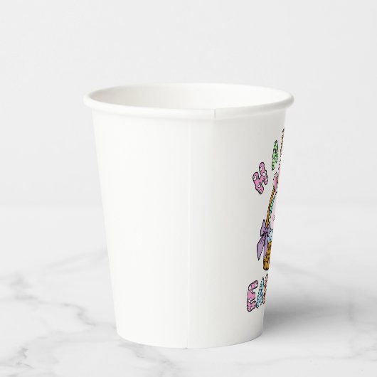 Osterhase mit Eierkörbe Pappbecher (Rechts)