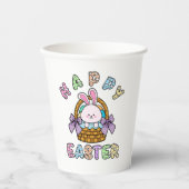 Osterhase mit Eierkörbe Pappbecher (Vorderseite)