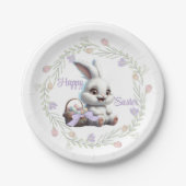 Osterhase mit Eierkörben Party Teller (Vorderseite)
