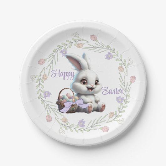 Osterhase mit Eierkörben Party Teller (Vorderseite)