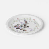 Osterhase mit Eierkörben Party Teller (Schrägansicht)