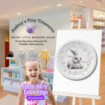 Osterhase mit Eierkörben Party Teller