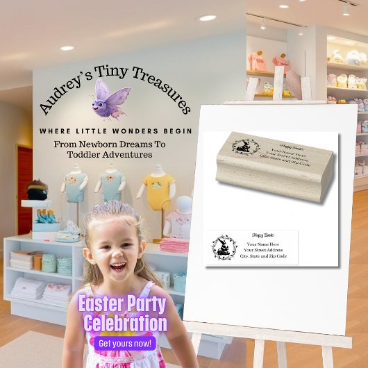 Osterhase mit Eierkuchen Briefmarke Holzkunst Gummistempel