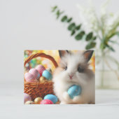 Osterhase mit Eiern Feiertagspostkarte (Stehend Vorderseite)