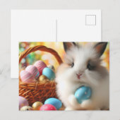 Osterhase mit Eiern Feiertagspostkarte (Vorne/Hinten)