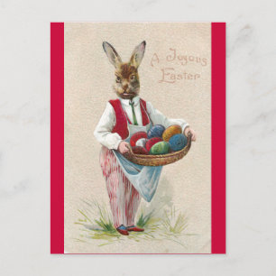 Osterhase mit Eiern Feiertagspostkarte