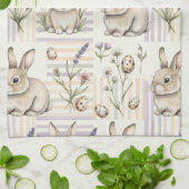 Osterhase mit Eiern Frühling Pastell-Muster (5) Geschirrtuch (Gefaltet)