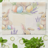 Osterhase mit Eiern Frühling Pastell-Muster (6) Geschirrtuch (Gefaltet)