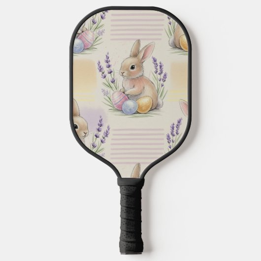 Osterhase mit Eiern Frühling Pastell-Muster (7) Pickleball Schläger (Vorderseite)