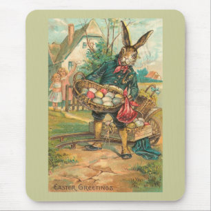 Osterhase mit Eiern für Kinder Vintage Mousepad