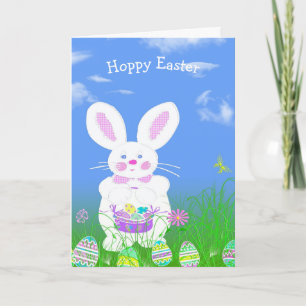Osterhase mit Eiern Karte