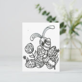 Osterhase mit Eiern Postkarte (Stehend Vorderseite)