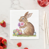 Osterhase mit Eiern und Blume Serviette (Beispiel)