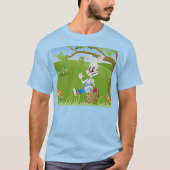 Osterhase mit Eiern Unisex T-Shirt (Vorderseite)