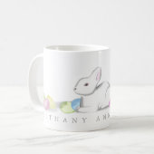 Osterhase mit Eiern Weiß 11 oz Klassische Tasse (Vorderseite Links)
