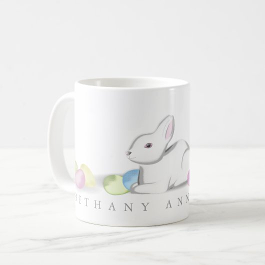 Osterhase mit Eiern Weiß 11 oz Klassische Tasse (Vorderseite Links)