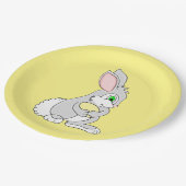 Osterhase mit Eierpapier-Tellern Pappteller (Schrägansicht)