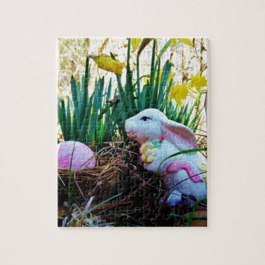Osterhase mit einem rosa Ei Puzzle (Vertikal)