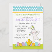 Osterhase mit Eizelljagd Einladung (Vorderseite)