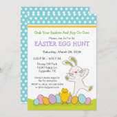 Osterhase mit Eizelljagd Einladung (Vorne/Hinten)