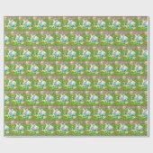 Osterhase mit farbigen Eiern Geschenkpapier (Flach)