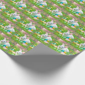Osterhase mit farbigen Eiern Geschenkpapier (Ecke)
