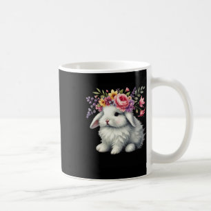 Osterhase mit floraler Blumenkrone Süße Mädchen W Kaffeetasse